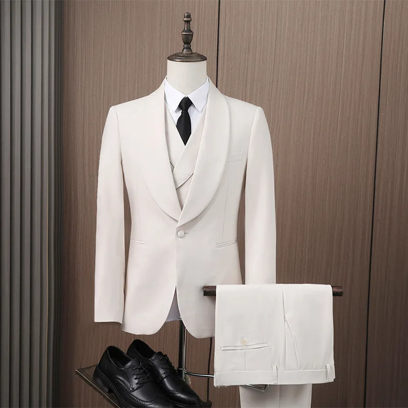 

073110 Men's slim Korean style groom wedding suit wedding emcee dress