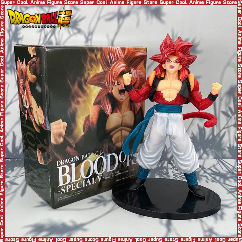 22cm Seven Dragon Ball Handmade Wujita Super Four Red Hair Wukong Saiya Handmade Box Handmade Model Goku Animation Model