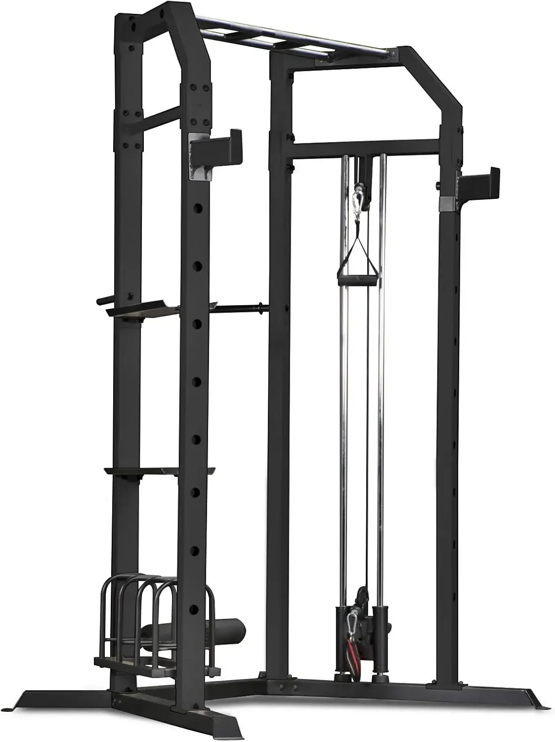 Multi-purpose Strength Training Cage with Pull Up Bars/Adjustable Bar Catchers and Pulley SM-3551