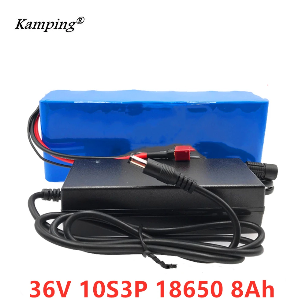 Aleaivy 36 V 10Ah 10S3P 18650 Rechargeable Battery, Modified Bikes, Electric Vehicle Battery Charger Li-lon + 36V 2A Charger