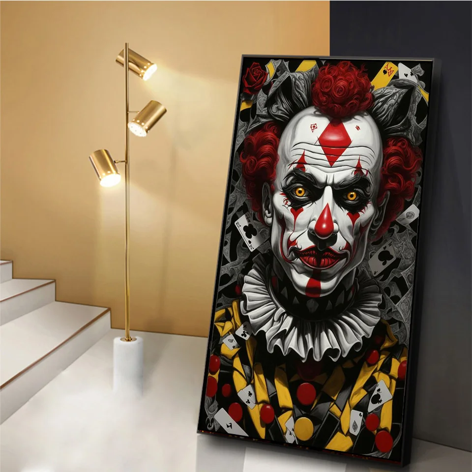 

Red Nose Clown Diamond Painting Stitch Full Diamond mosaic Diy Handwork Black White Cartoon Funny Portrait Christmas Decorations