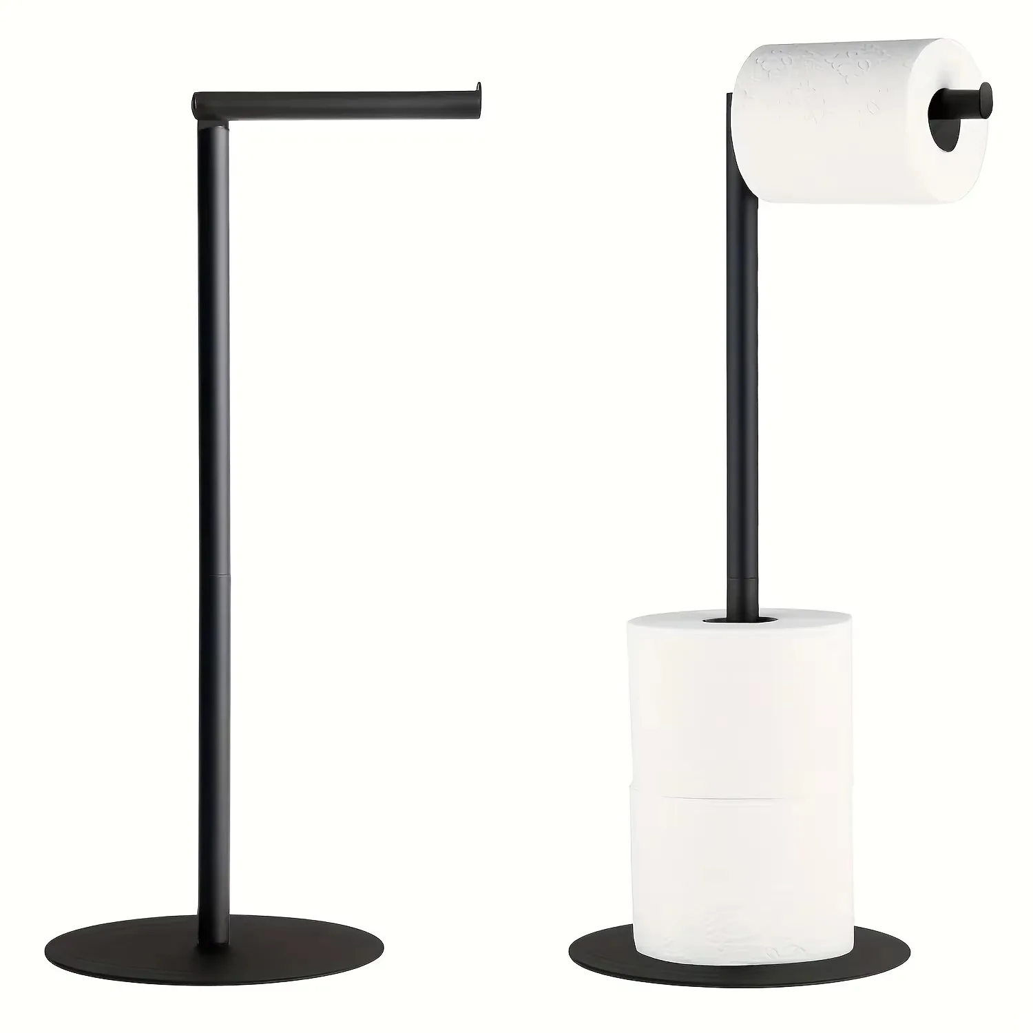 Toilet Paper Holder Bathroom Stand - Modern Stainless Steel Rustproof Freestanding Tissue Roll Rack Home Supplies