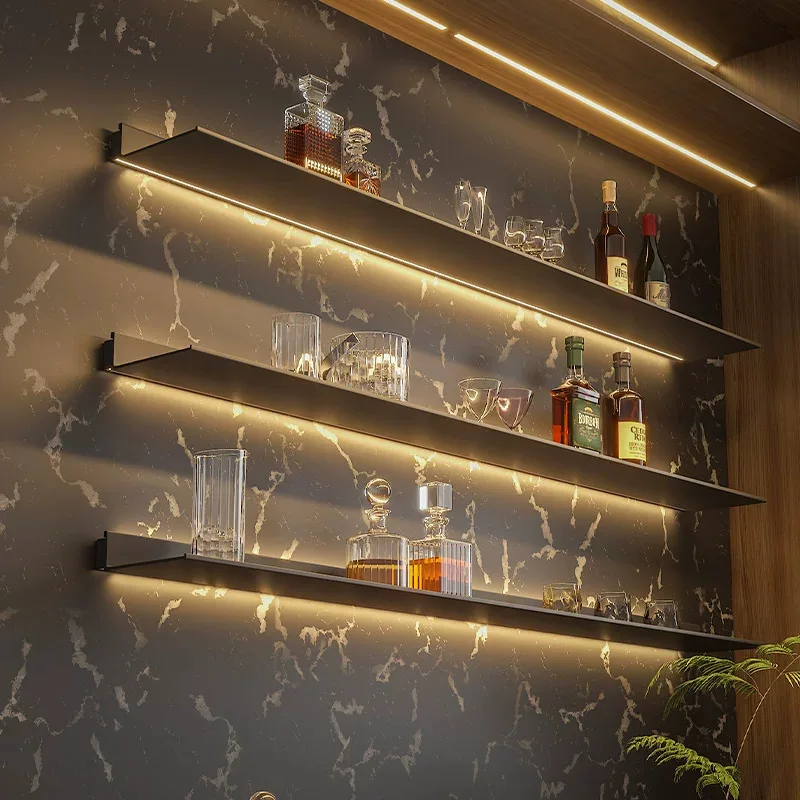 Atmosphere tavern luminous creative display rack, bag LED shelf, storage wall wall display one-word board