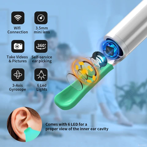 Визуальный очиститель ушной серы с камерой USB-C — фото товара