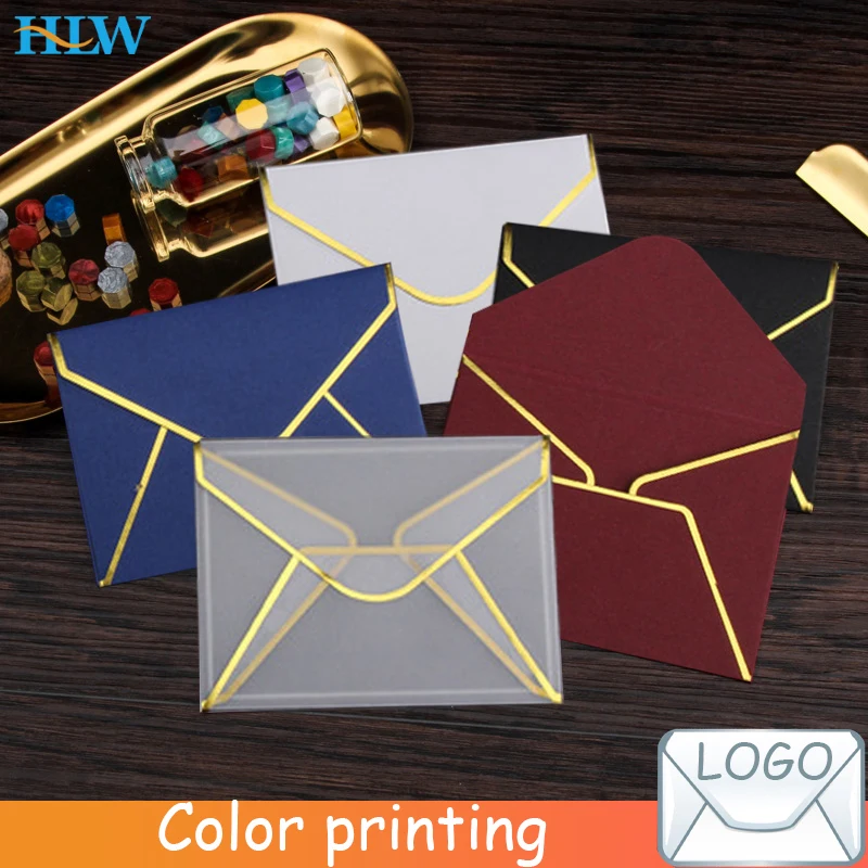 10pcs/lot Custom Pearl Paper 5 Colors Blank Envelope 10*7.5cm Bank Card Envelope Greeting Card Mini Envelope Membership Card