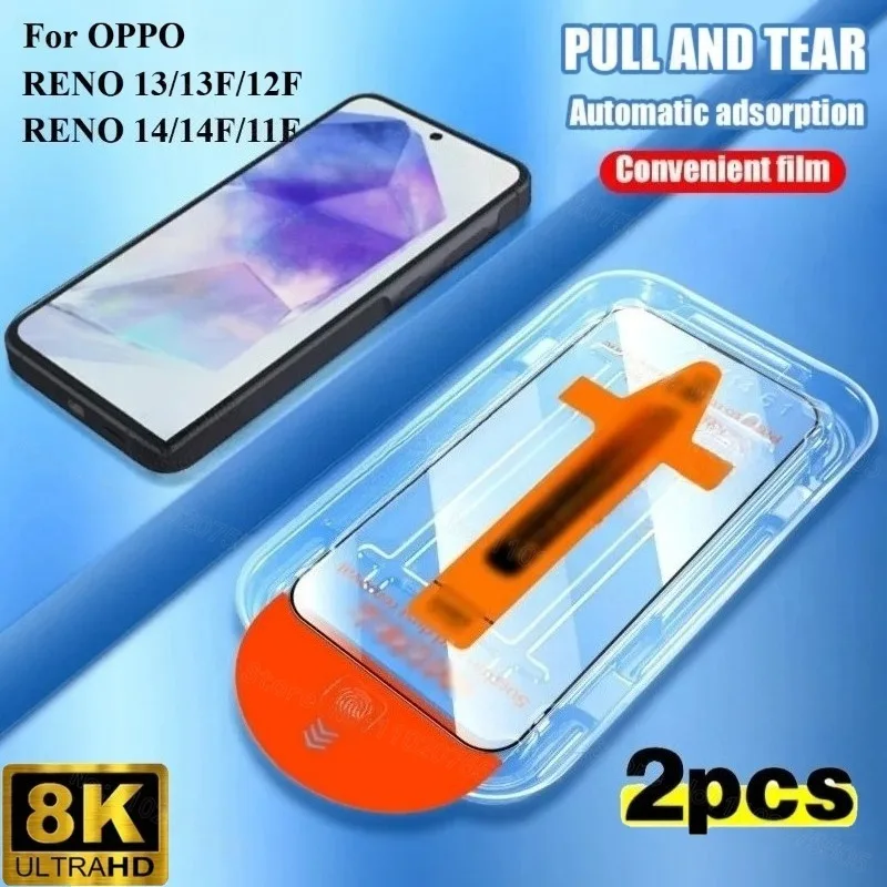 Protecteur d'�cran pour OPPO RENO 14F 14 Pro, 2 pi�ces, verre tremp� de qualit� sup�rieure, sans poussi�re, RENO 13 F 12F 11F 12FS 13FS, facile � installer