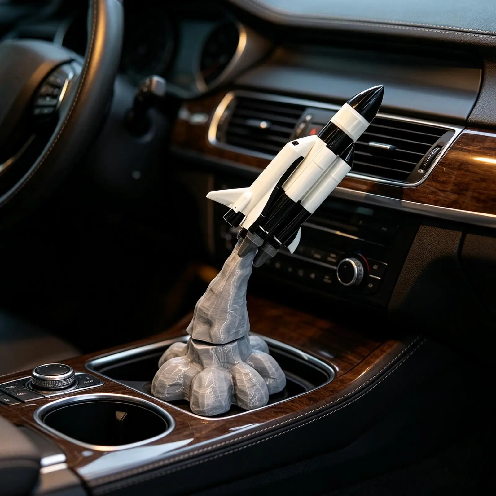 Car Figurines For Dashboard 3D Printed Rocket Launch Fun Dynamic Statue Car Dashboard Decor For Bookshelves Bedside Tables Home