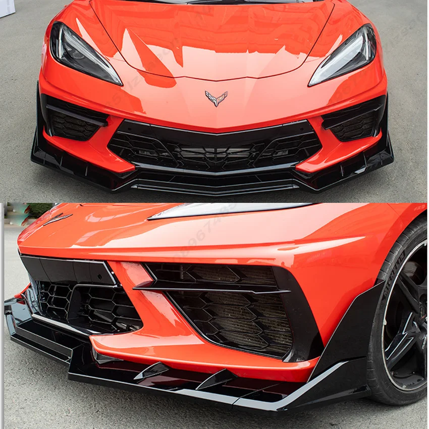 For Chevrolet Corvette C8 2 Door Z51 Stingray STG 3 2020-2026 Car Front Bumper Lip Spoiler Diffuser Body Kits Splitter Trims