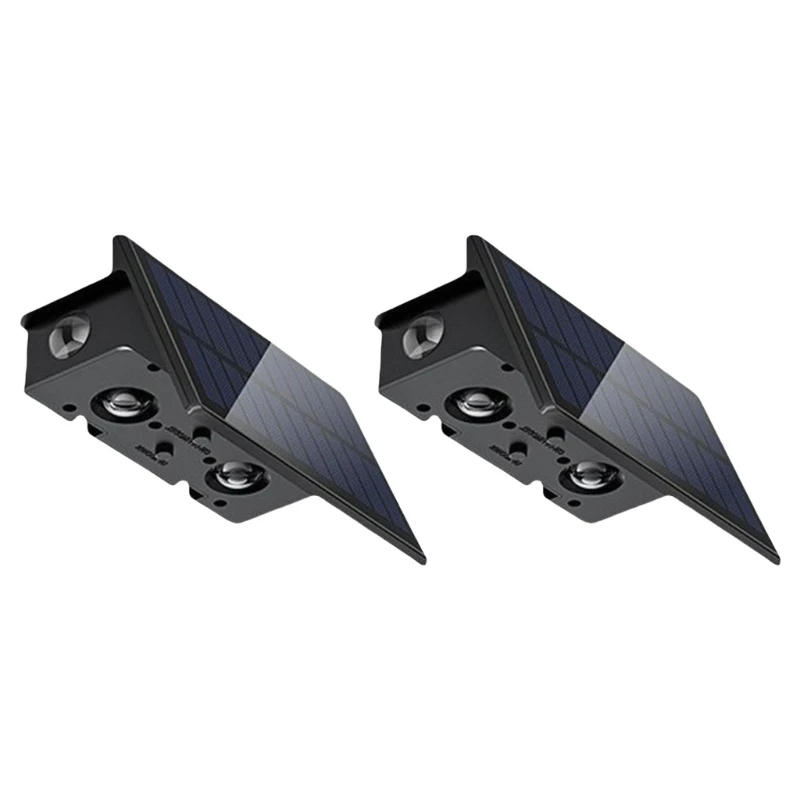 

J6PD 2/4pcs Waterproof Courtyard Wall Lamp Solar Fence Light Four Sides
