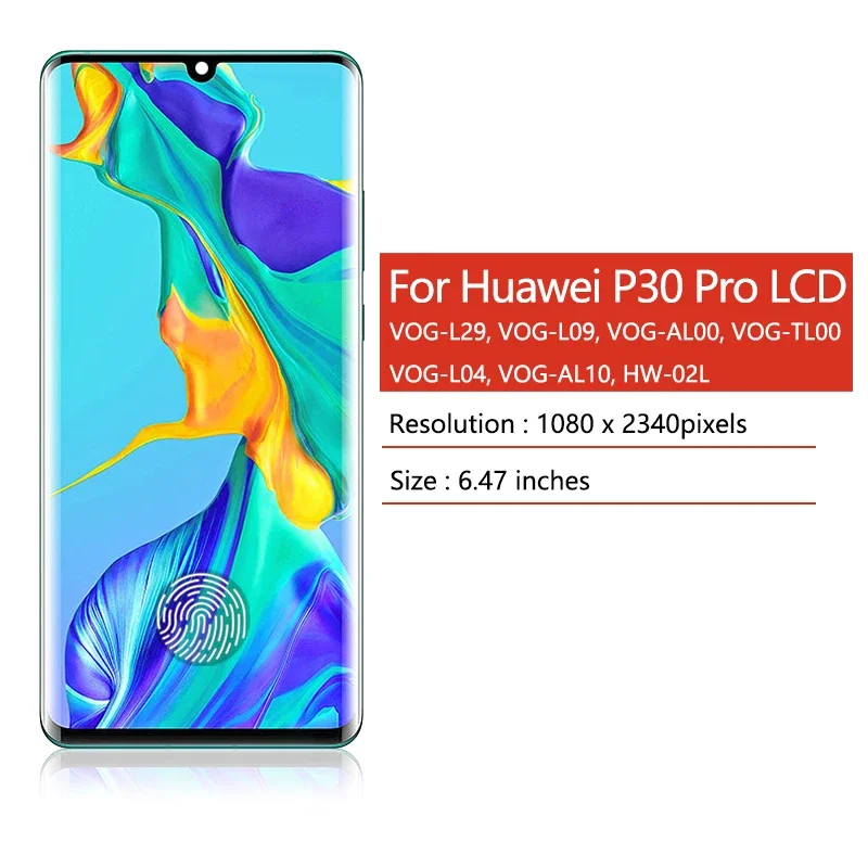 6.47“Super AMOLED For Huawei P30 Pro Display Touch Screen