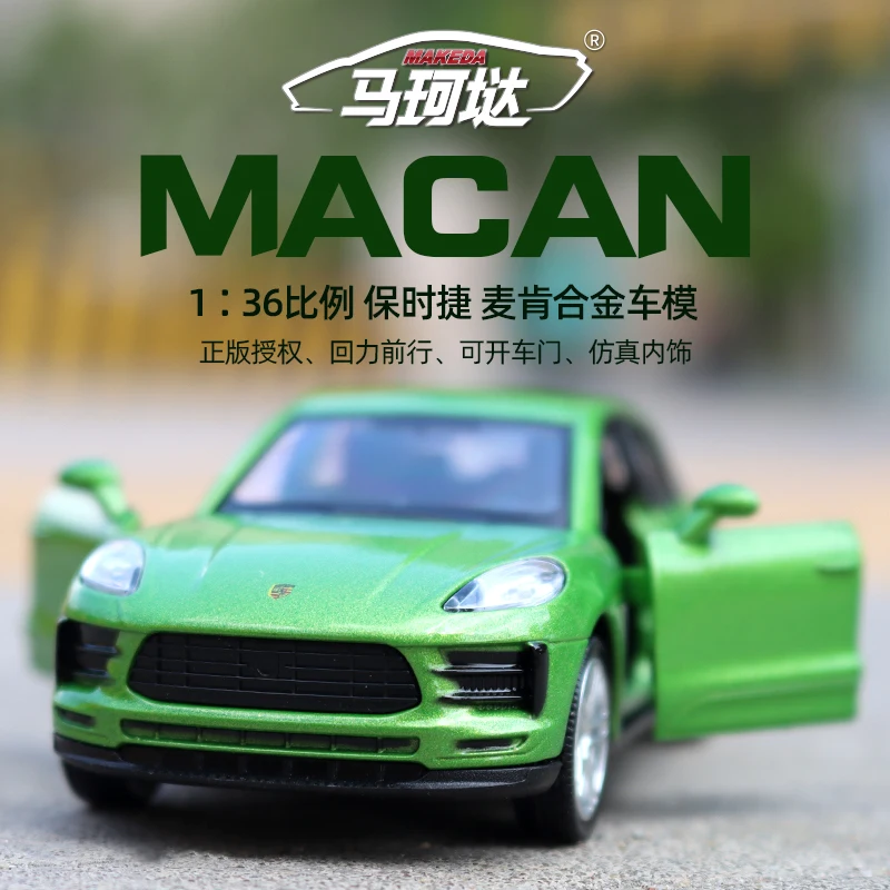 1:36 Porsche MACAN Small SUV High Simulation Alloy Diecast Car Model Toy With Pull Back For Children Gifts Toy Collection F244