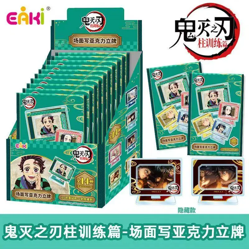 En stock: Original Eaki Demon Slayer Hashira Training Series, Caja Sorpresa con Escena de Anime, Soporte Acrílico, Tarjeta y Adorno Coleccionable, Regalo