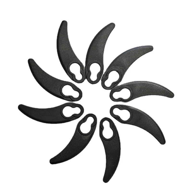 Accessori per attrezzi da giardino Tosaerba a mezzaluna piccola nera Lama in plastica Tosaerba Frullino per prato Lama in plastica per falciatura durevole * 3 pezzi