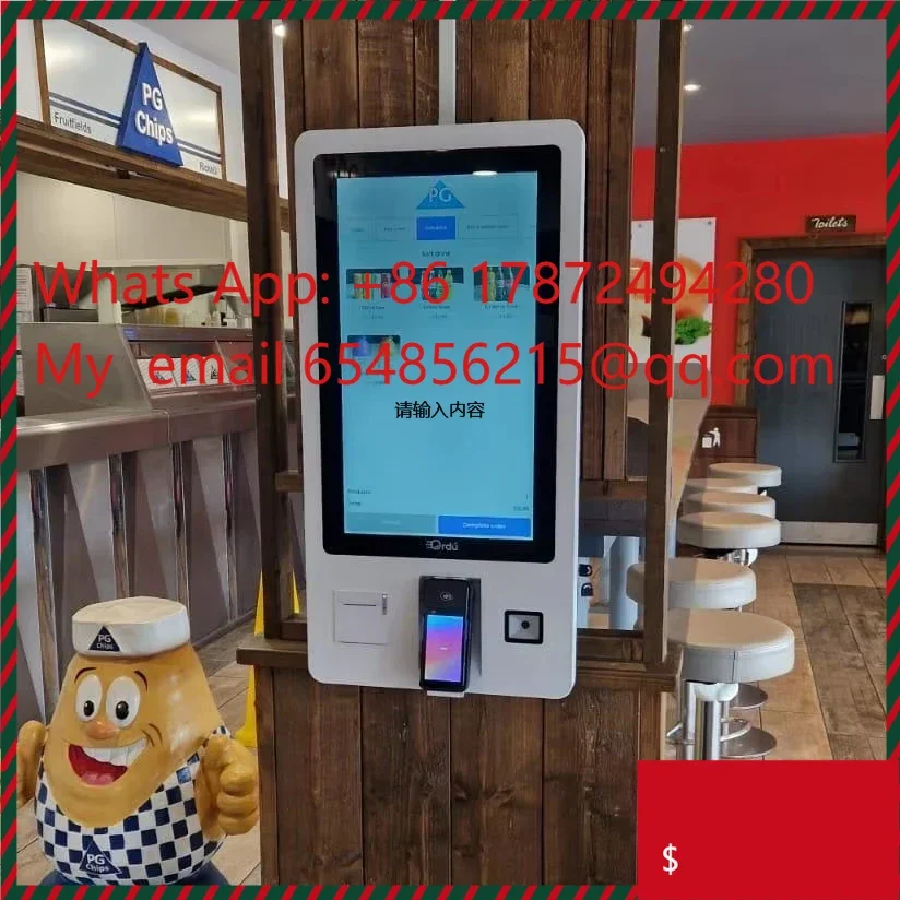 32 Inch Wall Mount Order Kiosk Ordering Machine Order Kiosk For Fast Food Smart Terminal POS Cash Self Service Kiosk