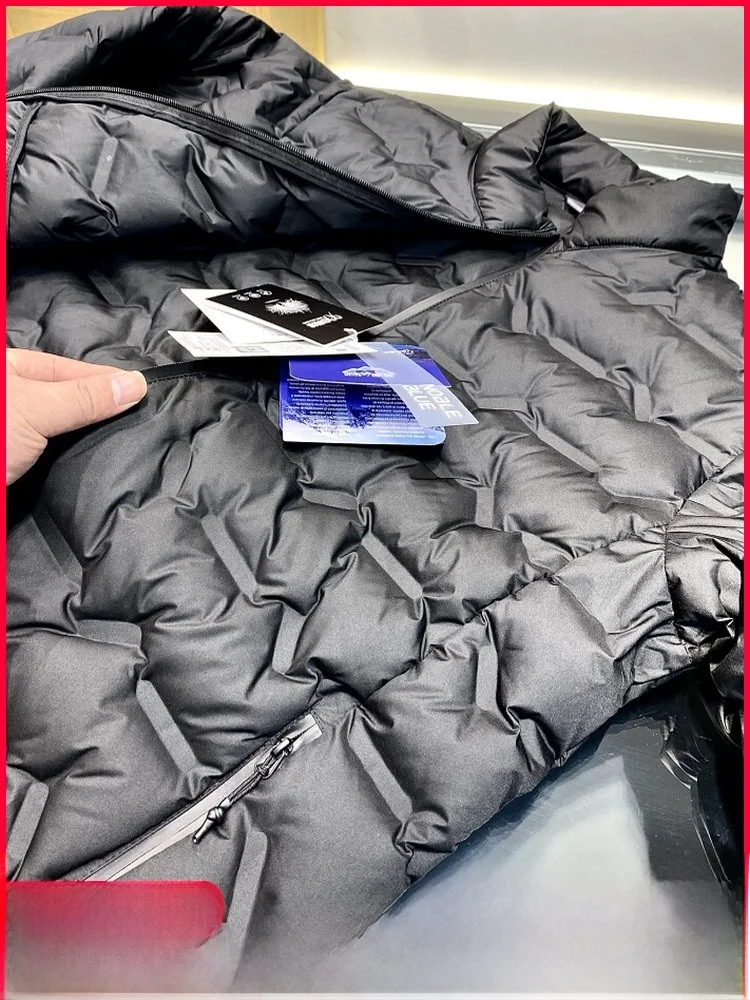 

Outdoor Men's Lightweight Warm down Jaet Heavy-Du Waterproof Filling White Du Feather Zipper Sle Polyester Fiber