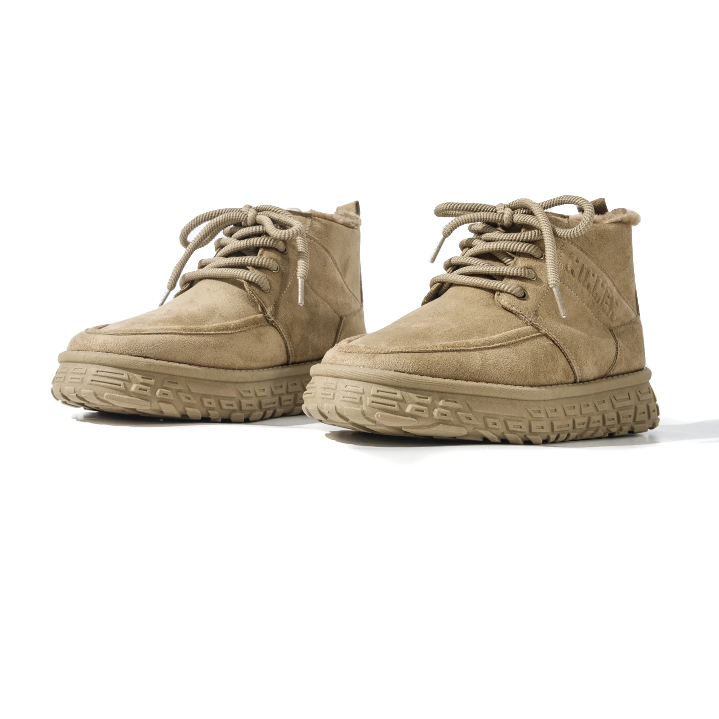 Men's Winter Snow Boots Thickened Fleece Lined Fur Integrated Anti-slip Cold Resistant Casual Cotton Shoes High Help round Toe