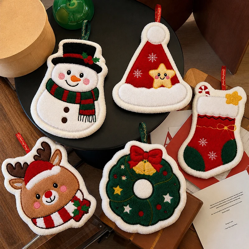 Cute Snowman Christmas Hand Towels for Kitchen