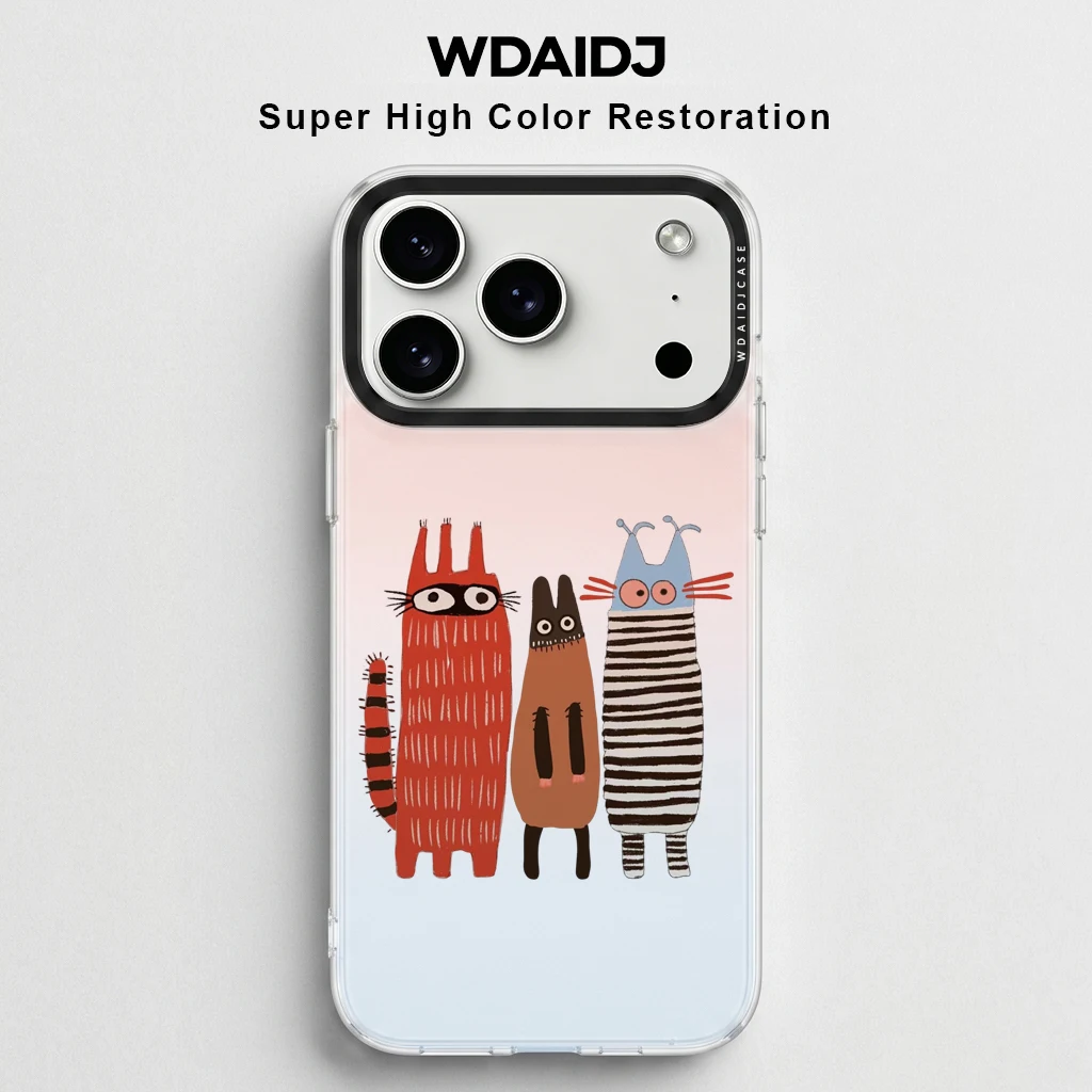 

Cute Cartoon Monster Print Clear Phone Case for iPhone 13 14 15 16 17 Fun Pattern Anti Yellow Shockproof Protective Cover