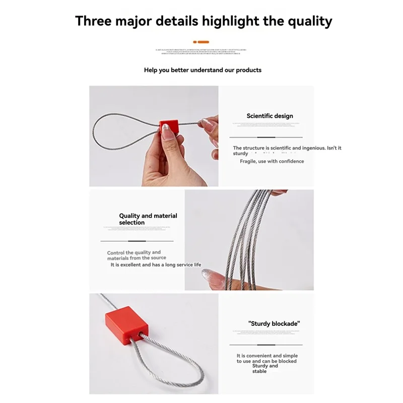 Vendita calda-20PCS Guarnizioni per cavi a testa piatta autobloccanti in acciaio Guarnizioni singole in metallo per fascette per contenitori quadrate da 30 cm