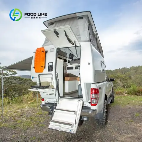 Customized Luxury Lightweight Slide-In Truck Camper 2-Person Pickup Tent for Off-Road Outdoor Camping and Travel Adventure