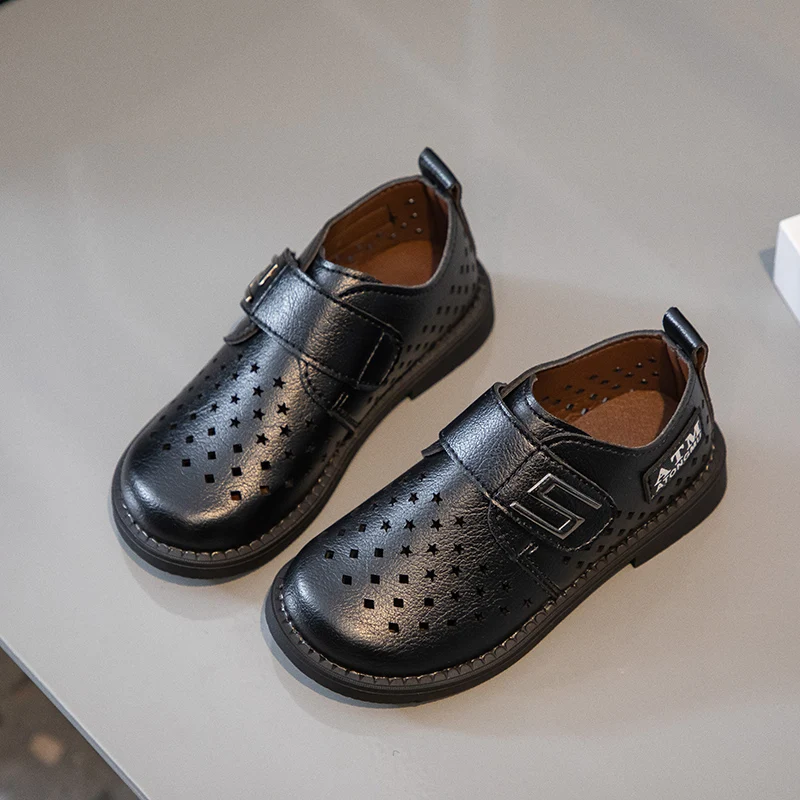 Vente chaude enfants chaussures décontractées été enfant nouveau évider mode polyvalent chaussures en cuir confort antidérapant chaussures de marche en plein air