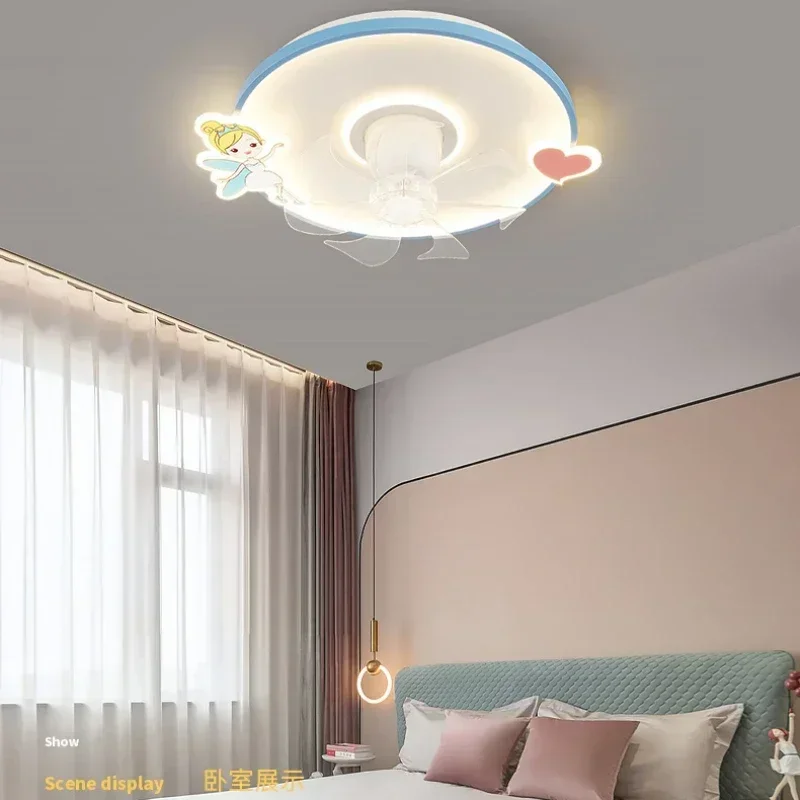 

SANDYHA Modern Cartoon Fan Light for Children's Room Creative Astronaut Design Adjustable Brightness for Boys and Girls Bedroom