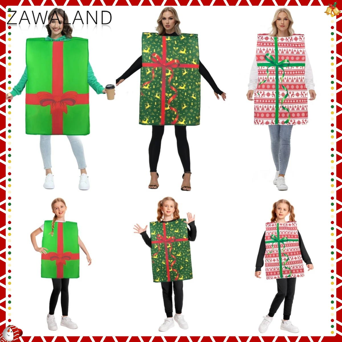 

Funny Gift Box Cosplay Costume Christmas Family Matching Set Clothes Festival Stage Disguise Wear Xmas Party Performance Outfits