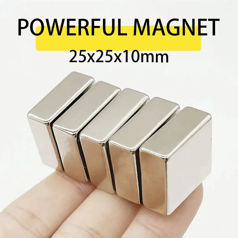 

1/2/3/5/10PCS 25x25x10mm Super Strong Rectangular Square Magnets Rare Earth Neodymium Iron Boron Permanent Magnetic Block