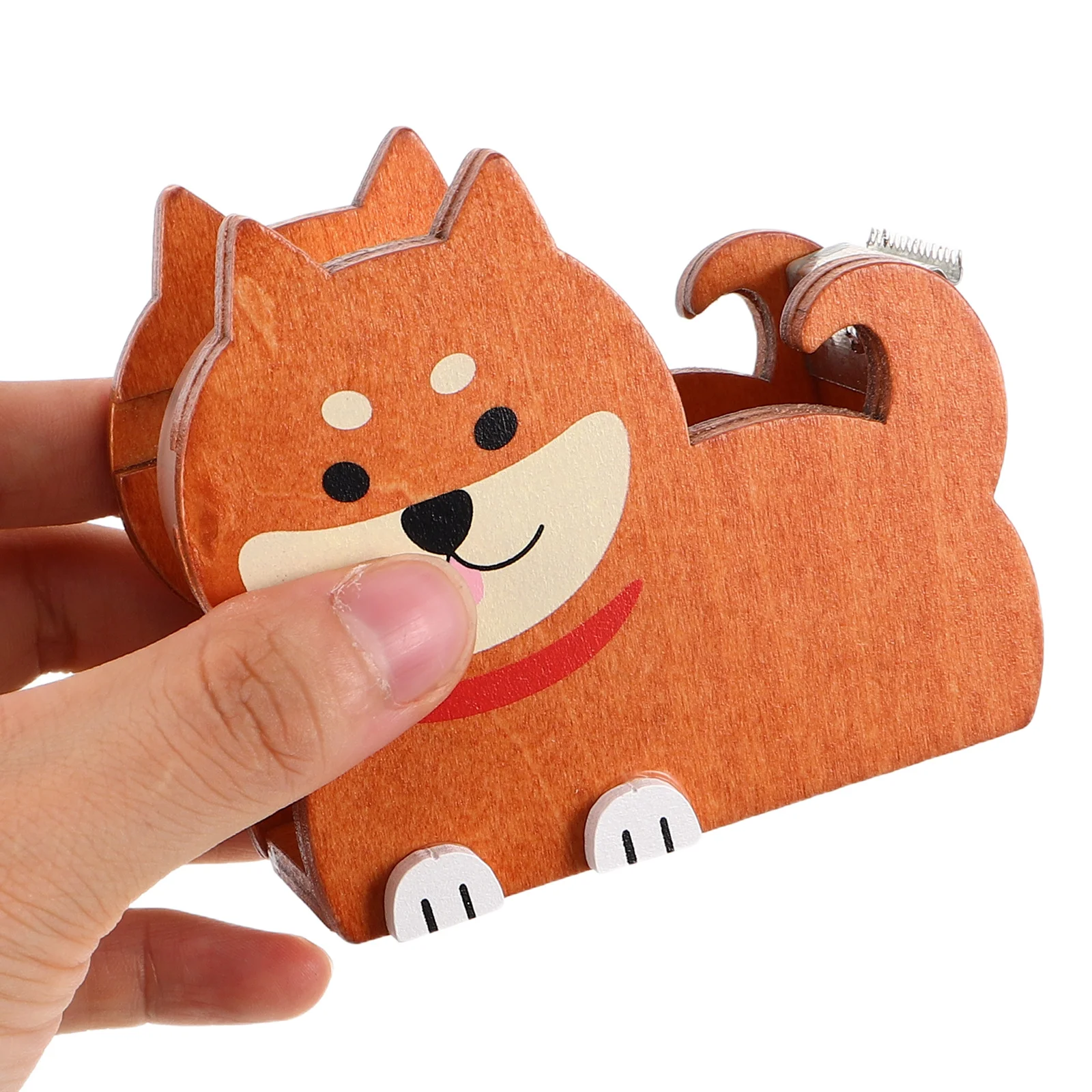 

1 set 1 Set Vintage Wooden Dog Shape Tape Dispenser Cute Adhesive Roll Holder For Washi Masking Paper Crafts Desktop Organizer