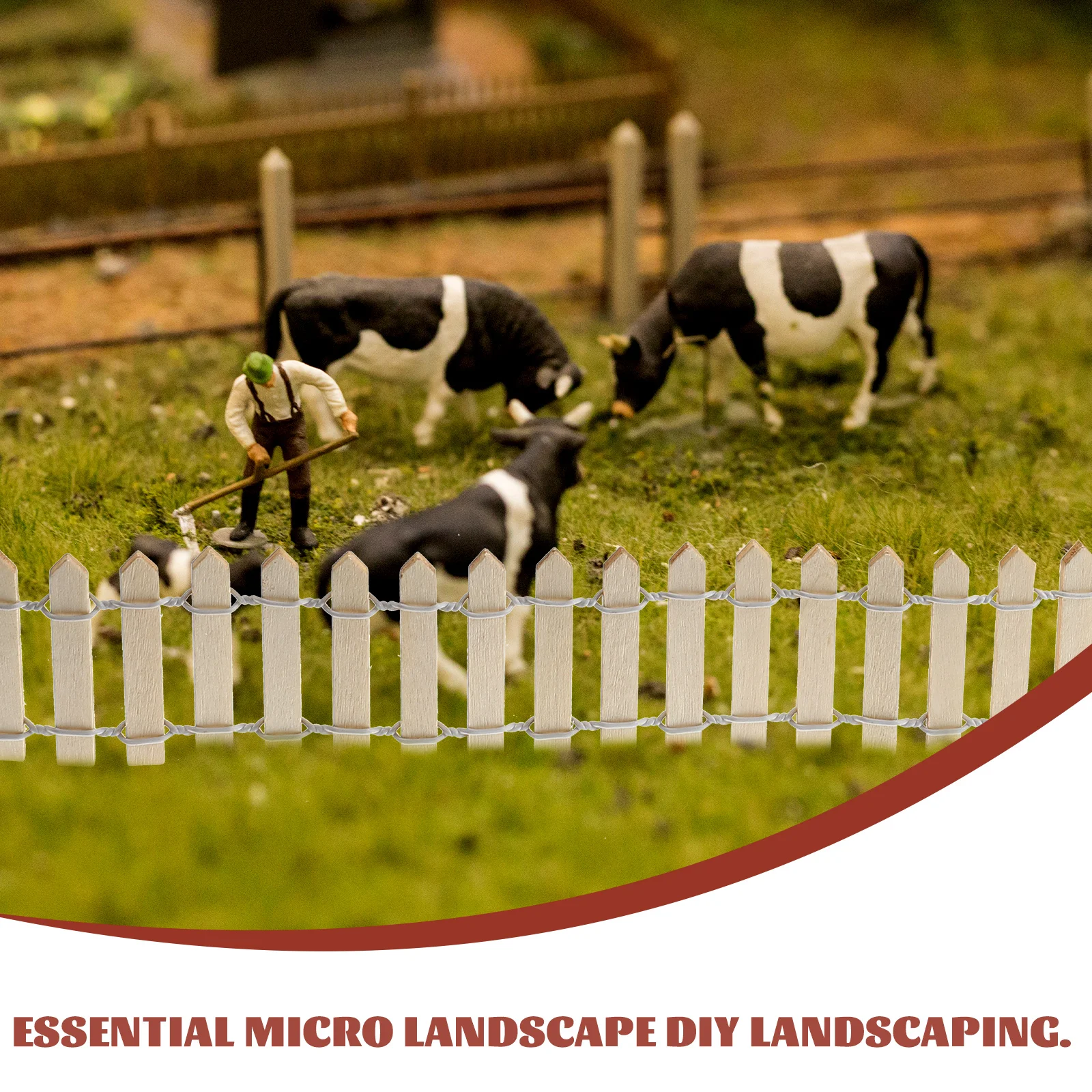 100cm×5cm ミニフェンス 木製ピケット ガーデンデコレーション フェアリーランドスケープ DIYオーナメント クリスマスツリー マイクロハウス 盆栽 テラリウム 個