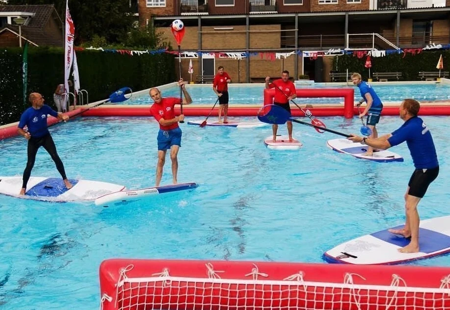 Watersport Pvc Drijvend Dock Opblaasbaar Voetbalspelbaan Veld Arena met doel