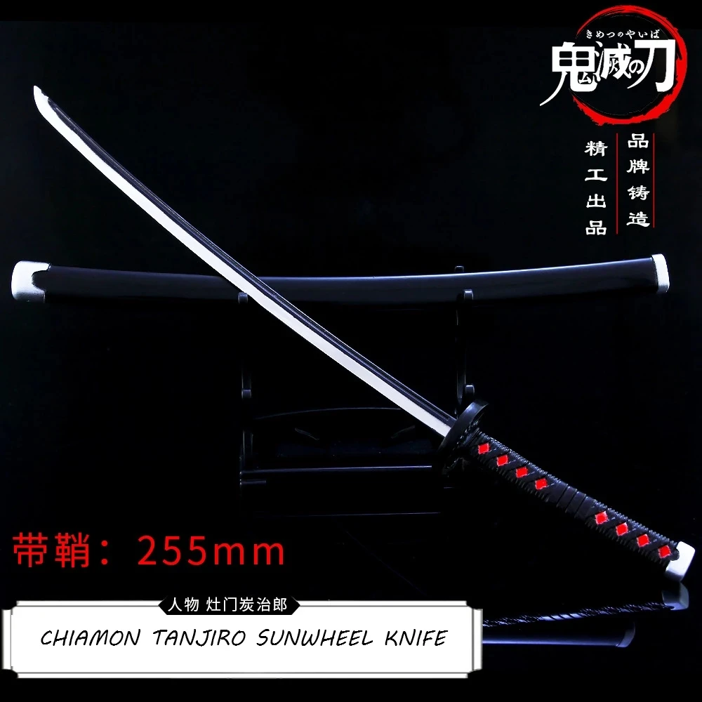 25cm Demon Slayer Swords Anime Samurai Weapon Sword Metal Ghost Cosplay Props Anime Peripheral Home Decor Katanas Japonesas