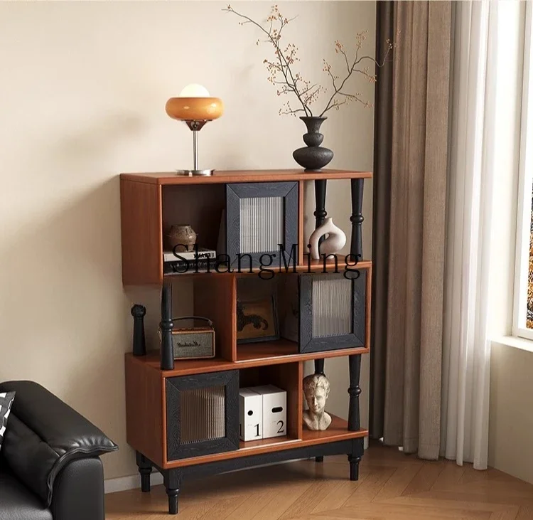

ZYY new bookcase solid wood multi-functional locker living room display combination magazine side cabinet