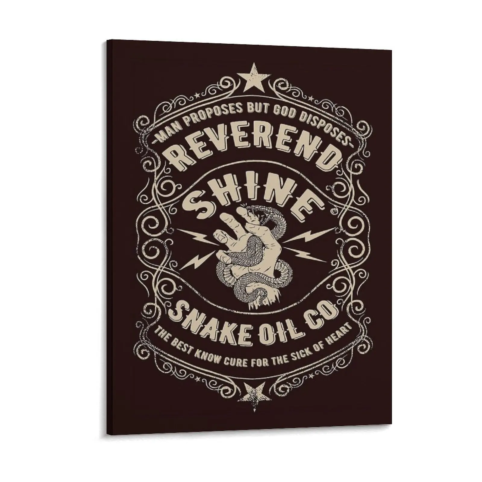 Reverend Shine Snake Oil Canvas Painting Cinema Wall Decor Vintage Print Plaques Framed Wall Paintings