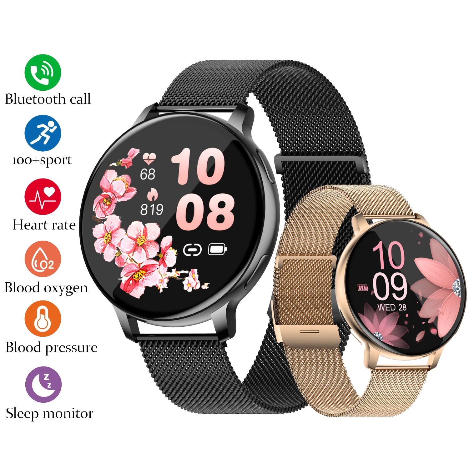 

1.39“ Bluetooth Call Smart Watch For Women Heart Rate Monitoring Fitness Tracker Multi Sports Modes IP67 Waterproof Smartwatch