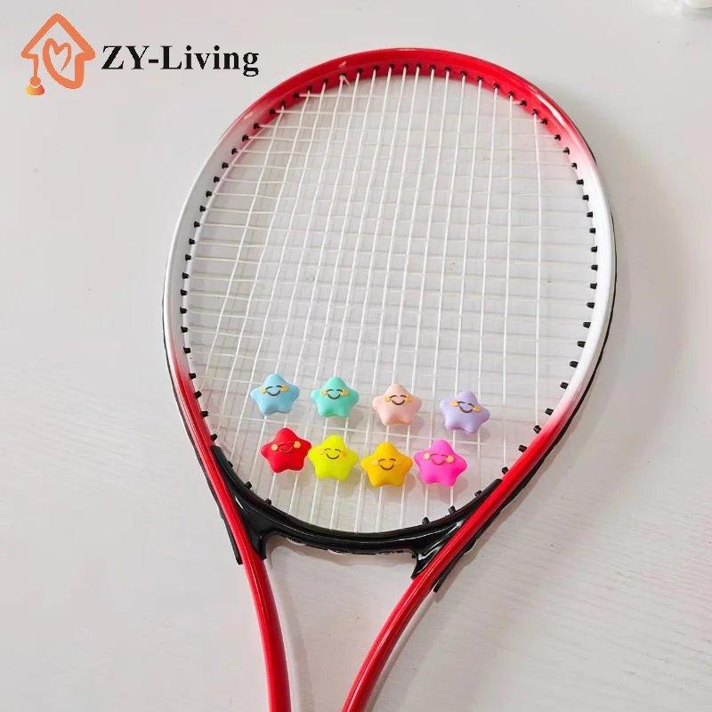 2/4Pcs Silicone Tennis Racket Vibration Damper Star Style Shock Absorption Double-Sided For Tennis Badminton Enthusiasts
