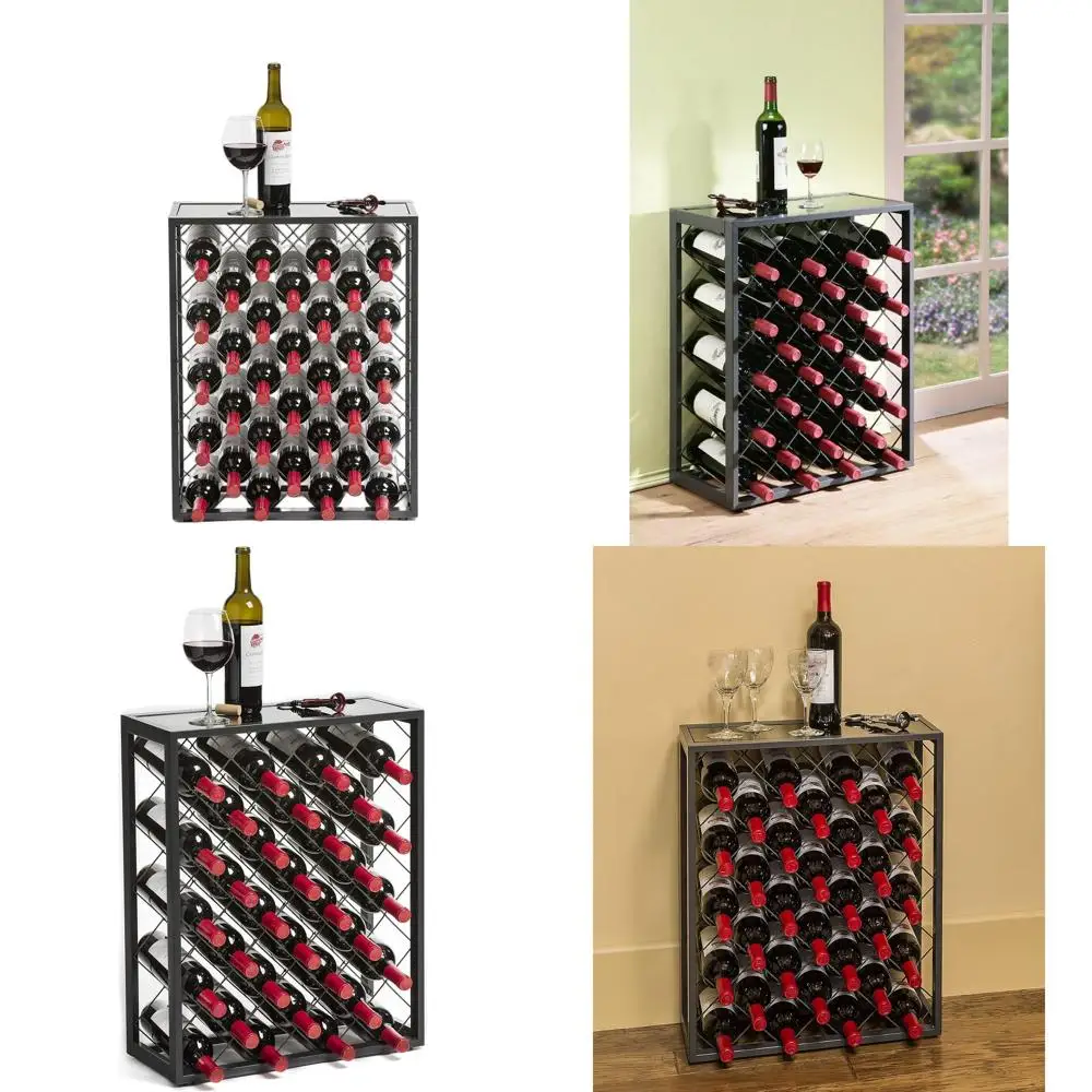 

Винный шкаф на 32 бутылки серого цвета со стеклянной верхней полкой, идеально подходит для кухни, бара и домашнего использования