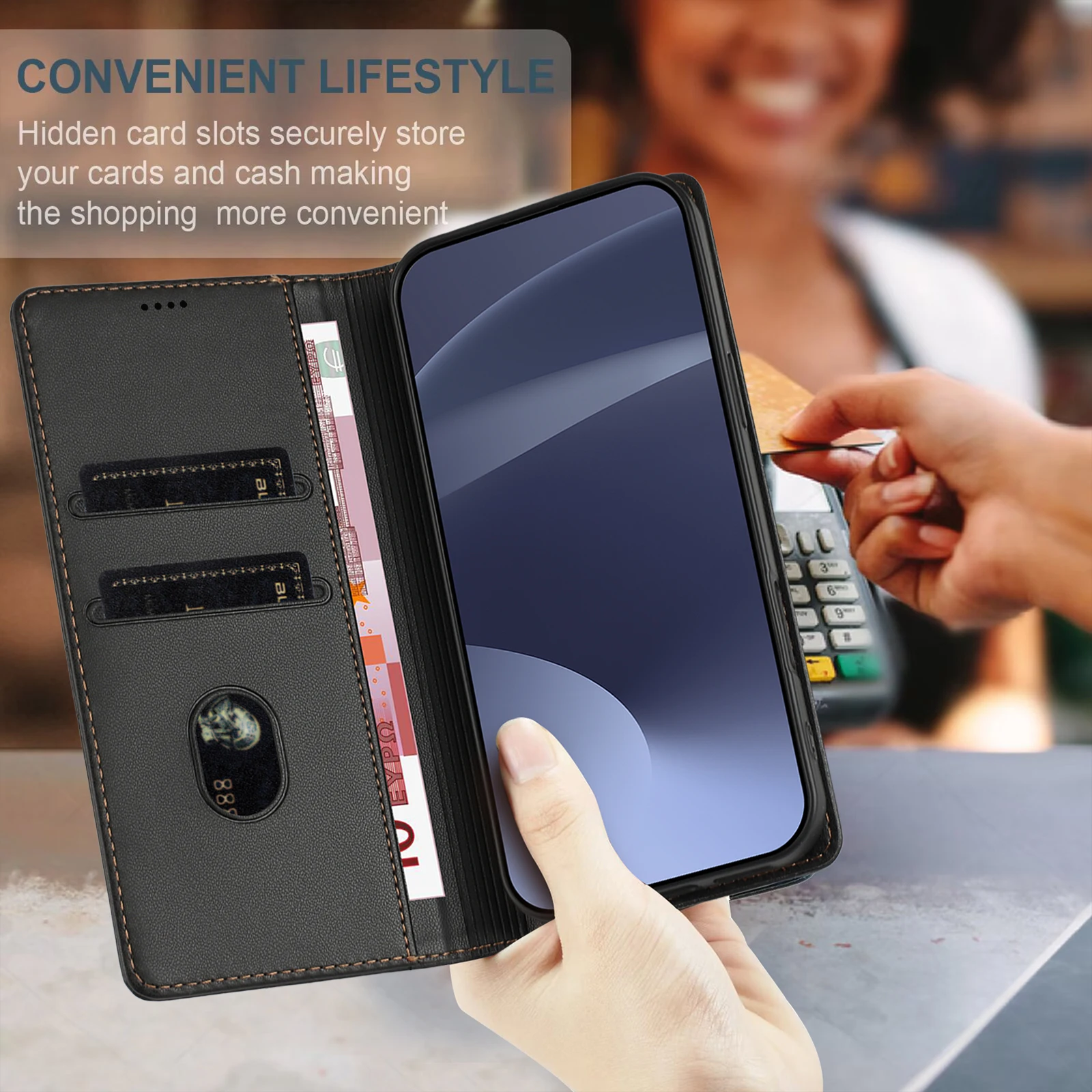 Luxuriöse Handyhülle für Xiaomi Poco X8 X7 X6 X5 Pro F8 F7 F6 F5 Ultra Leder-Kartenetui mit Magnetverschluss Schutzhülle – Detail 6