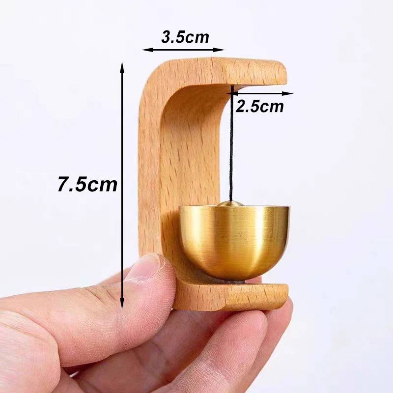 Sonnette sans fil en bois massif, sonnette de porte d'entrée, pendentif esthétique, vent magnétique en laiton, décoration d'intérieur, minimalisme, tendance