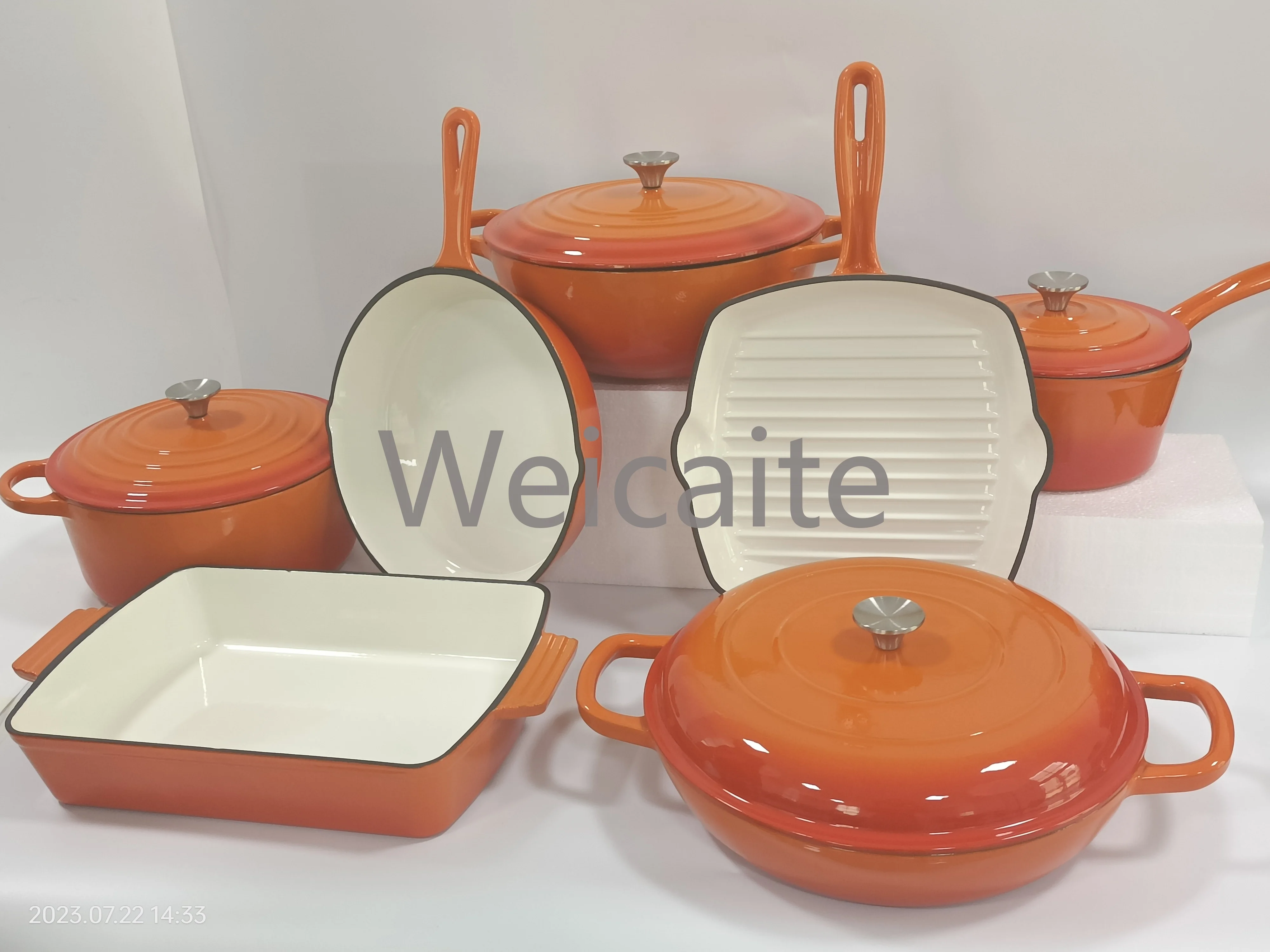 Hot Selling 9-Piece Non-Stick Cast Iron Soup Pot Set Customized Kitchen Cooker From Factory Manufacturers