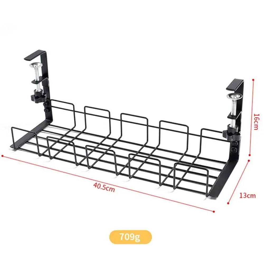 Undertable Storage Rack Metal Cable Tray Computer Desk Wire Organizer without Perforated Kitchen Storage Accessories