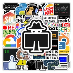 Fun Developers Programming Stickers Application Logo Waterproof Decal for Laptop Scrapbook Luggage Phone Decorative