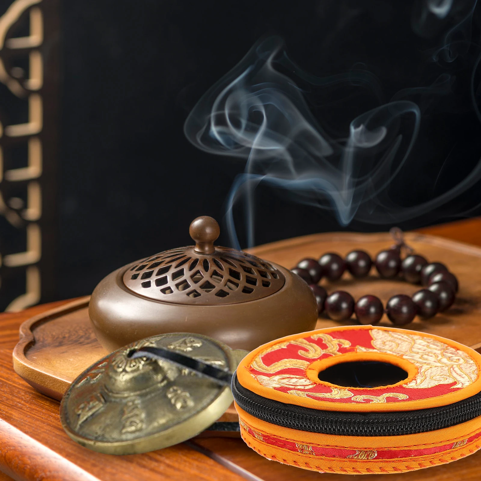 

Meditation Bell Case Nepal Style Handmade Cotton Storage Bag For Tingsha Cymbals Bell Protector Pouch Instrument Accessory