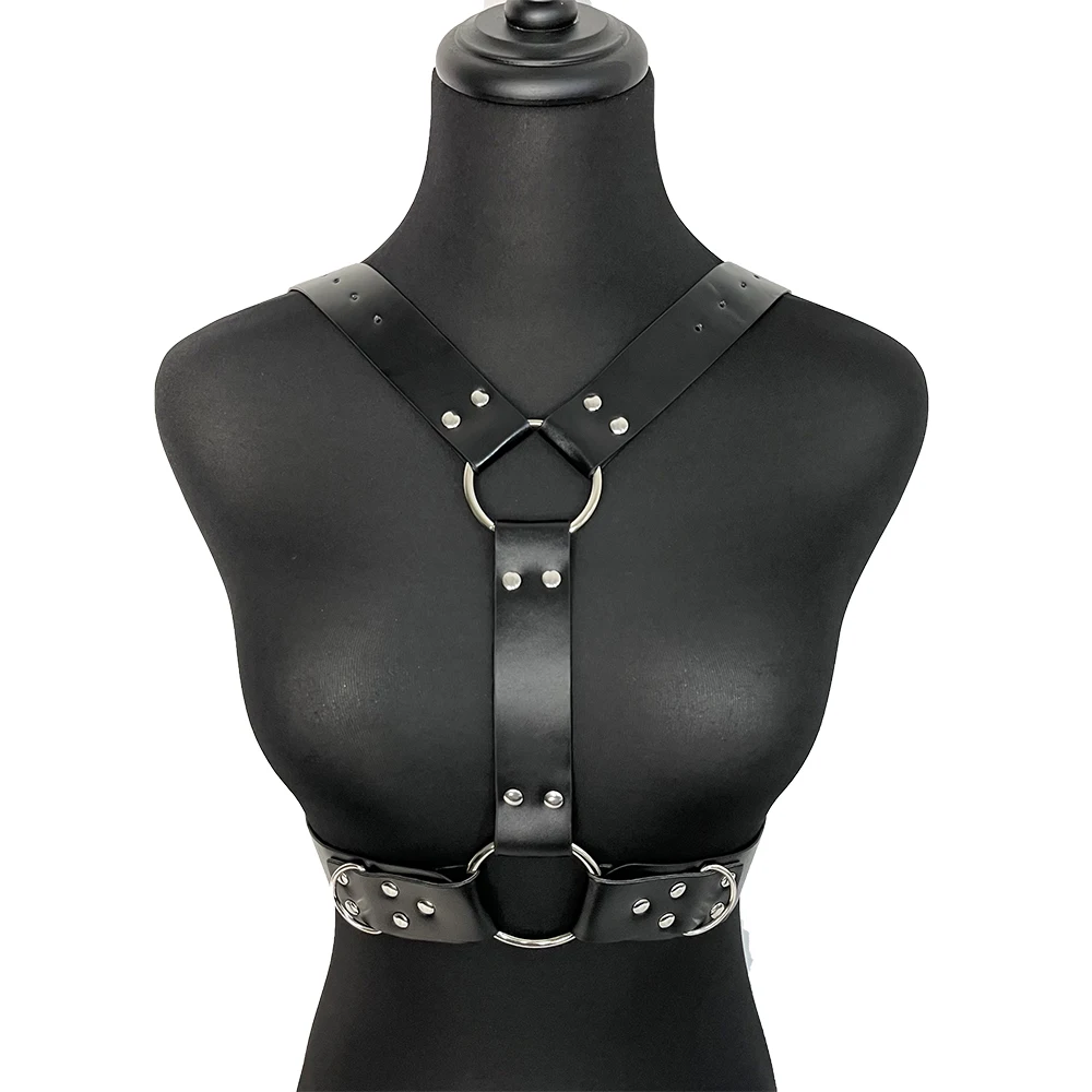 Body Harness Woman Chest Leather Lingerie Gothic Belt Bondage BDSM Choker Top Fetish Clothing Mature Suspenders for Women