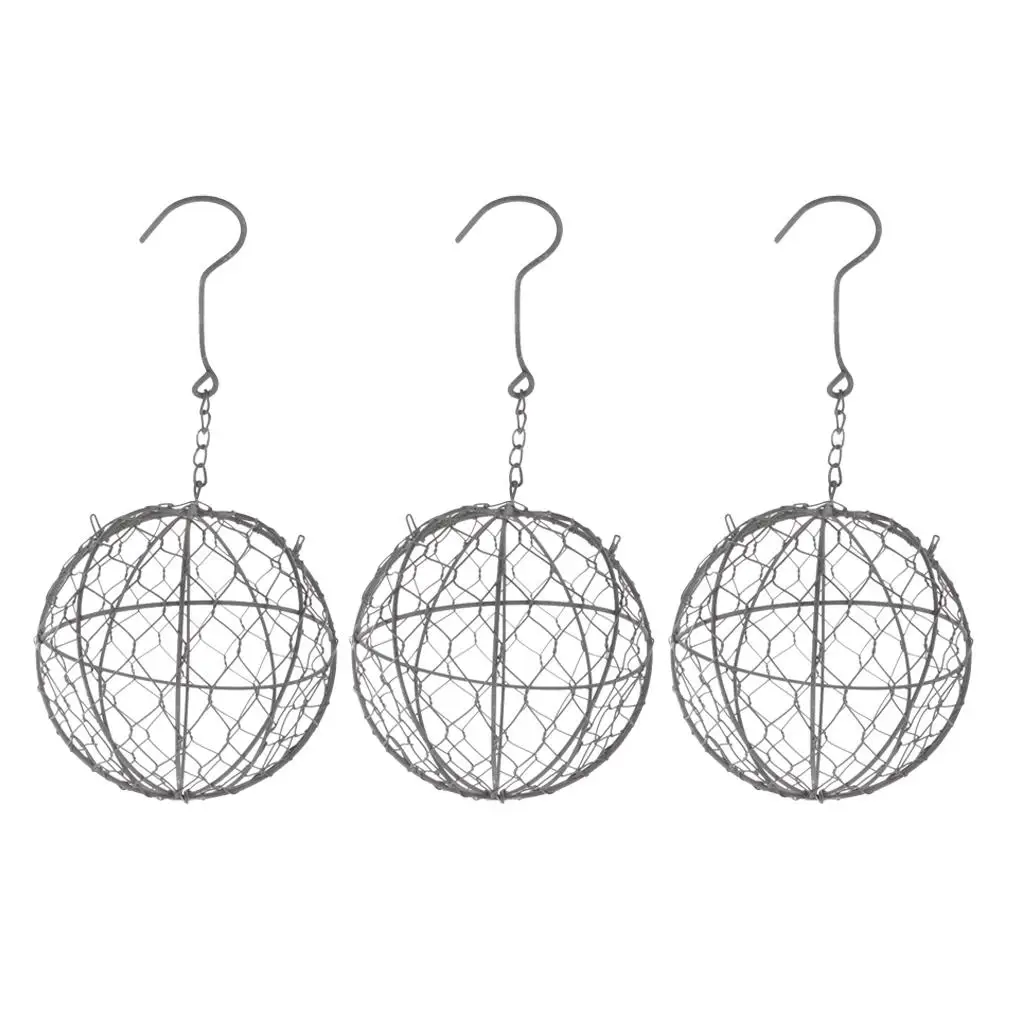 Metal Planter Wire Wreath Hanging Pot Iron Frame Plant Holder for Garden Decoration Outdoor and Home
