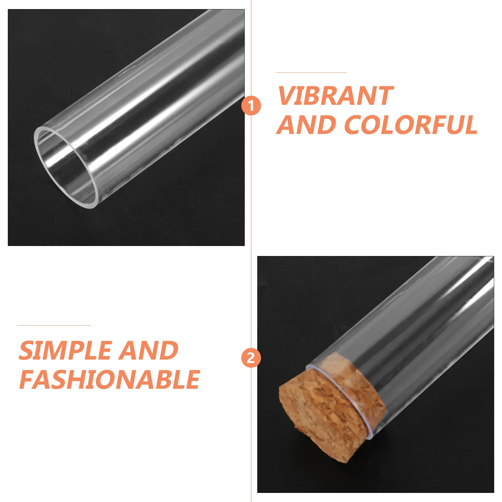

25 Pcs Tube Clear Tubes Small Storage with Caps Cork Lid Short Lids Lab Cover