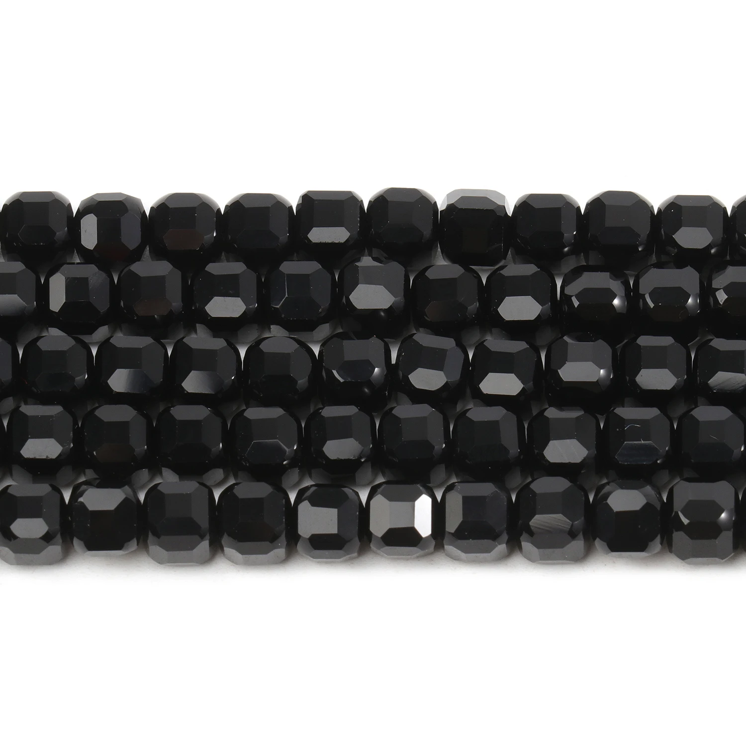 5mm Cube Beads Natural Black Agate Faceted Square Shape Beads for Jewelry Making Diy Bracelet Necklace Beading Accessories