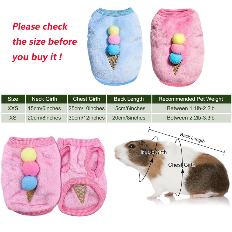 Roupas de coelho para coelhos pequenos animais cobaia colete quente roupas traje camiseta macia roupas para hamster roupas xs xs