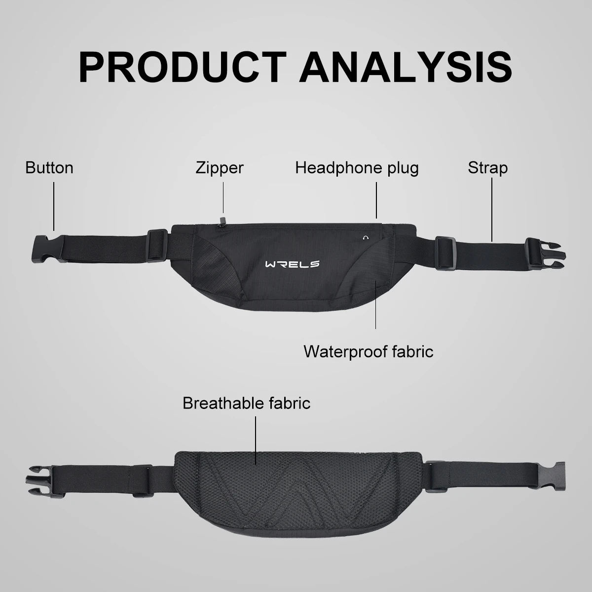WRELS Unsichtbare Hüfttasche, Leichte, Atmungsaktive, Elastische Lauf-Handytasche, Faltbare Fitness-Hüfttasche, Tragbare Fahrradtasche – Detail 6