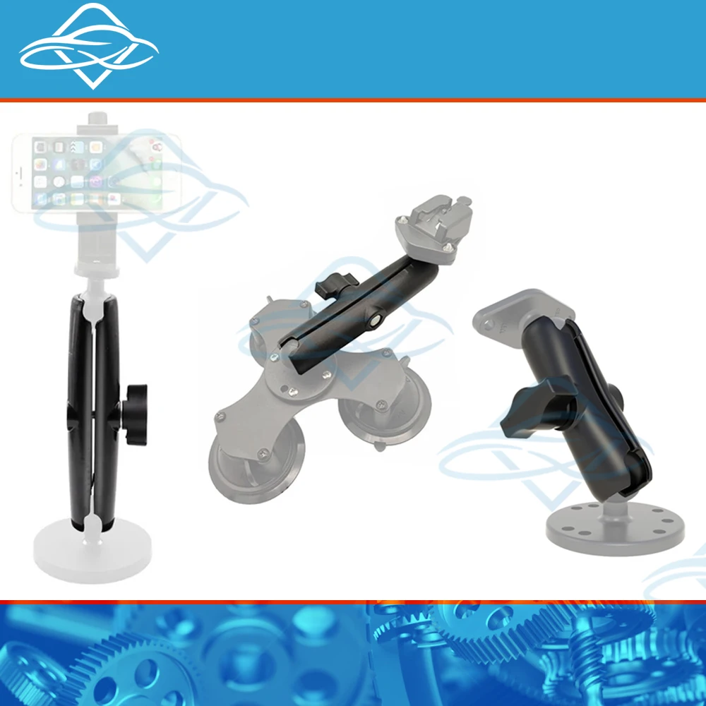 Aluminum Alloy Double Socket Arm for 25mm/1 Inch Ball Head Holder Mount 6/9.5/15cm Clamp for Bicycle Motorcycle Camera Extension